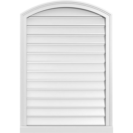 Ekena Millwork Arch Top Surface Mount PVC Gable Vent w/ 2"W x 2"P Brickmould Sill Frame, 28"W x 38"H GVPAR28X3803SN